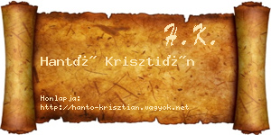 Hantó Krisztián névjegykártya